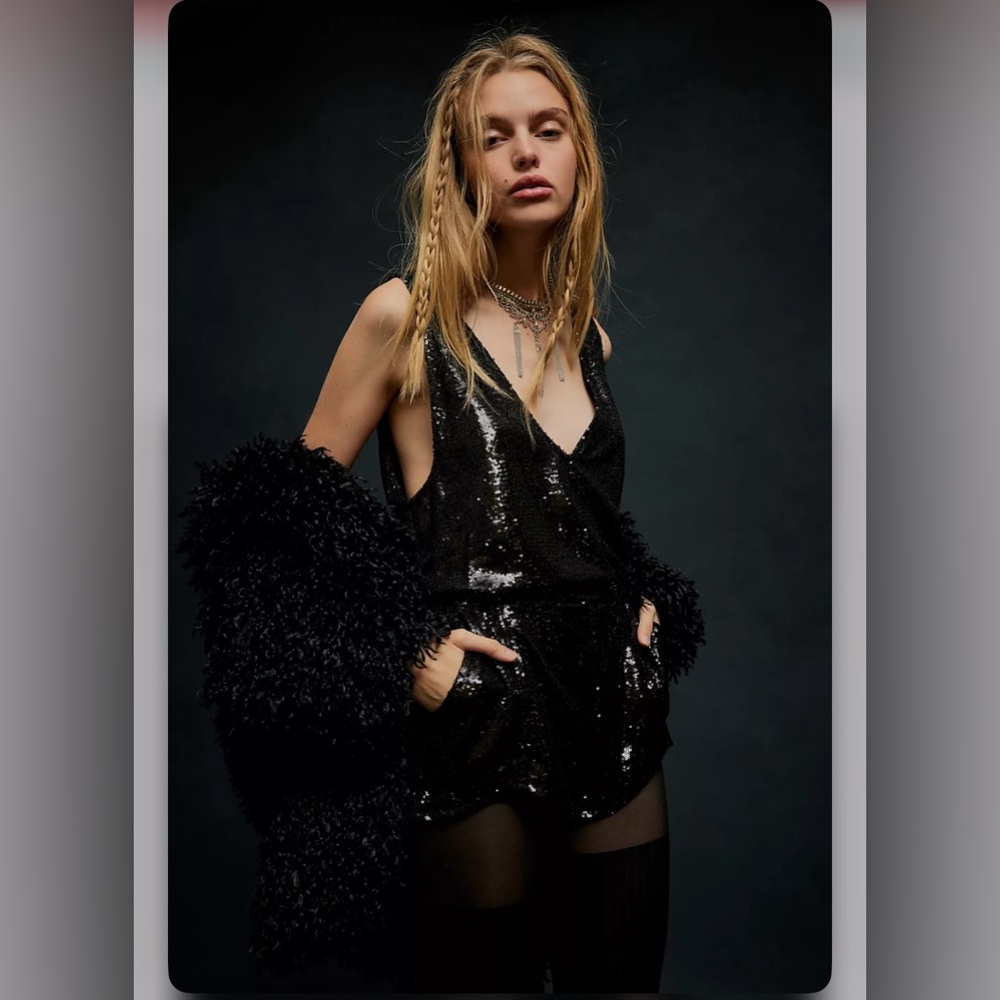 Free people high shine sequin one piece